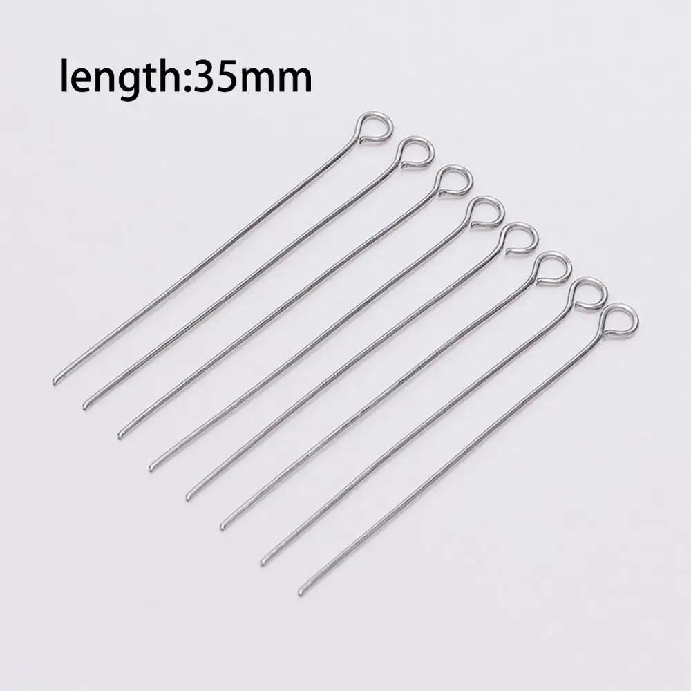 100pcs Stainless steel Eye Head Pins Metal Eye Pins For Jewelry Making Findings Diy Earrings Pendant Jewelry Pins Supplies