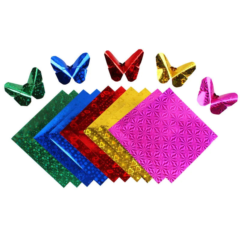 Sheets Square Origami Sided Effect Laser Paper Shining Papers DIY Kids Folded Paper Craft Scrapbooking Decoration 50pcs