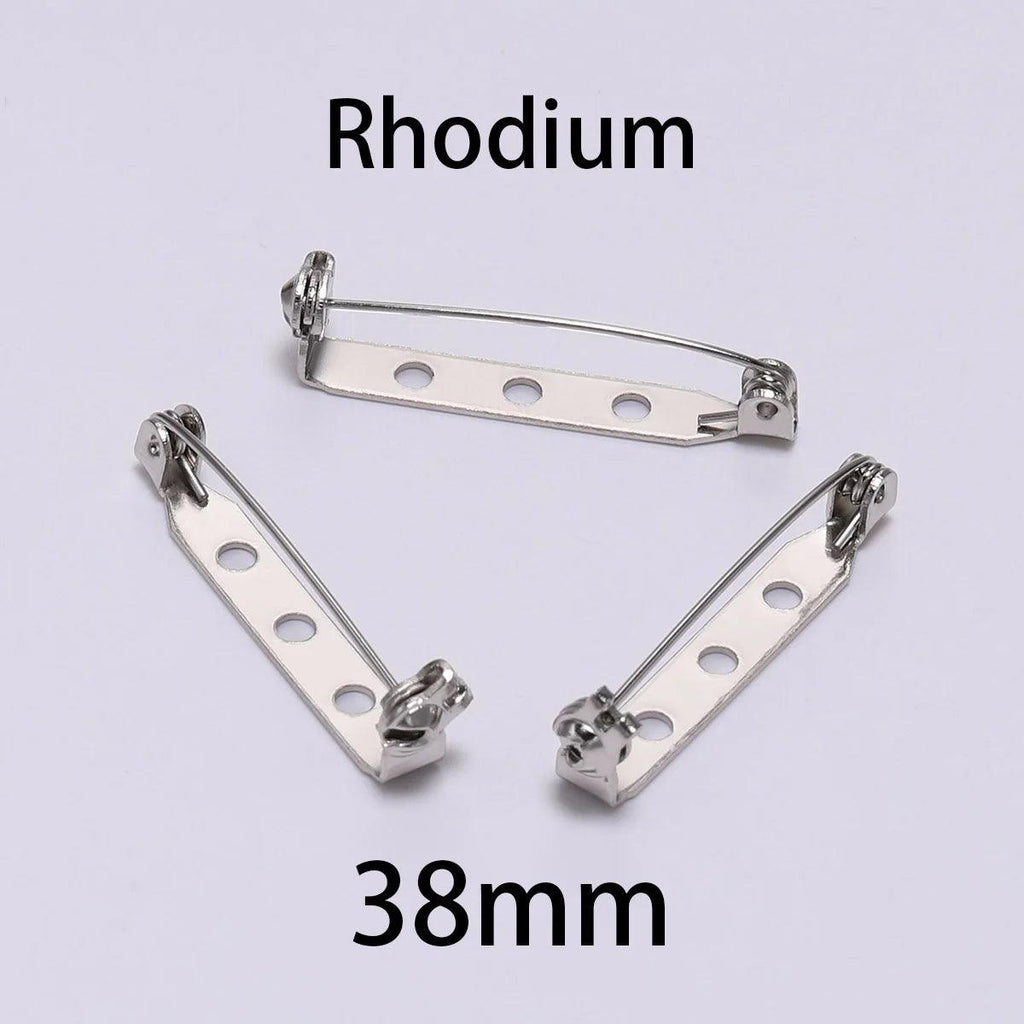 20pcs 20 25 32 38mm Brooch Clip Base Pins Blank Safe Lock Brooch Pin Base Badge Holder For DIY Jewelry Making Findings Supplies