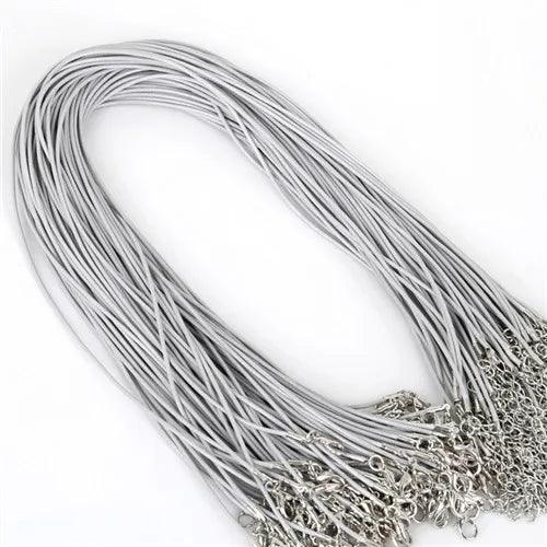 10 Pcs/lot Faux Leather Chains Bracelet Choker Necklace With Lobster Clasp DIY Jewelry Making Findings String Cord 1.5 mm