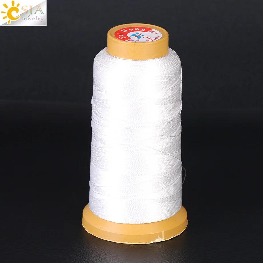 CSJA 1000M Polyamide Cord 210D Nylon Sewing 2-Strand Thread Roll Jewelry DIY Making High Quality No Elastic Silk String F390