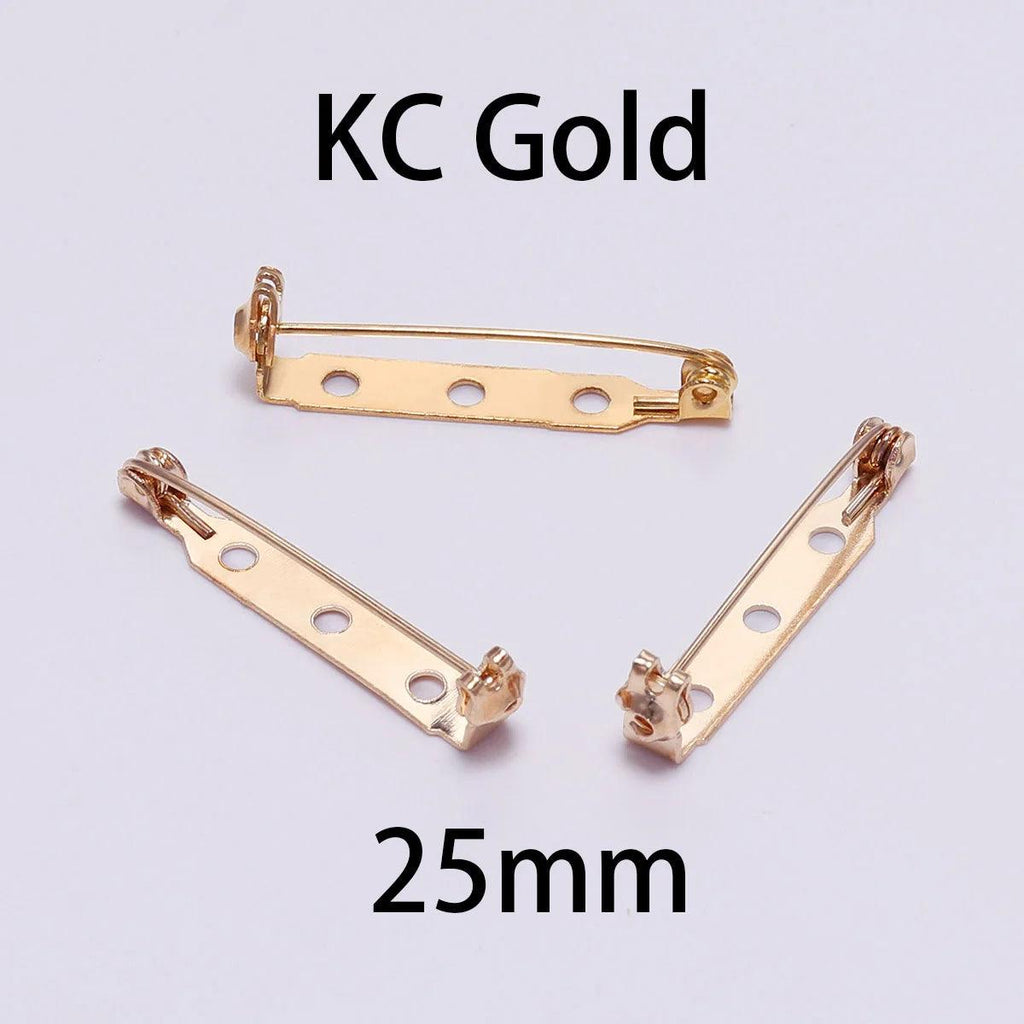 20pcs 20 25 32 38mm Brooch Clip Base Pins Blank Safe Lock Brooch Pin Base Badge Holder For DIY Jewelry Making Findings Supplies