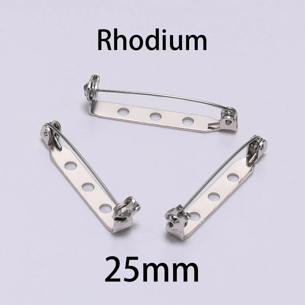 20pcs 20 25 32 38mm Brooch Clip Base Pins Blank Safe Lock Brooch Pin Base Badge Holder For DIY Jewelry Making Findings Supplies