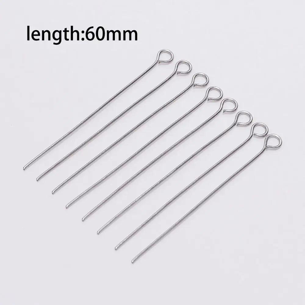 100pcs Stainless steel Eye Head Pins Metal Eye Pins For Jewelry Making Findings Diy Earrings Pendant Jewelry Pins Supplies