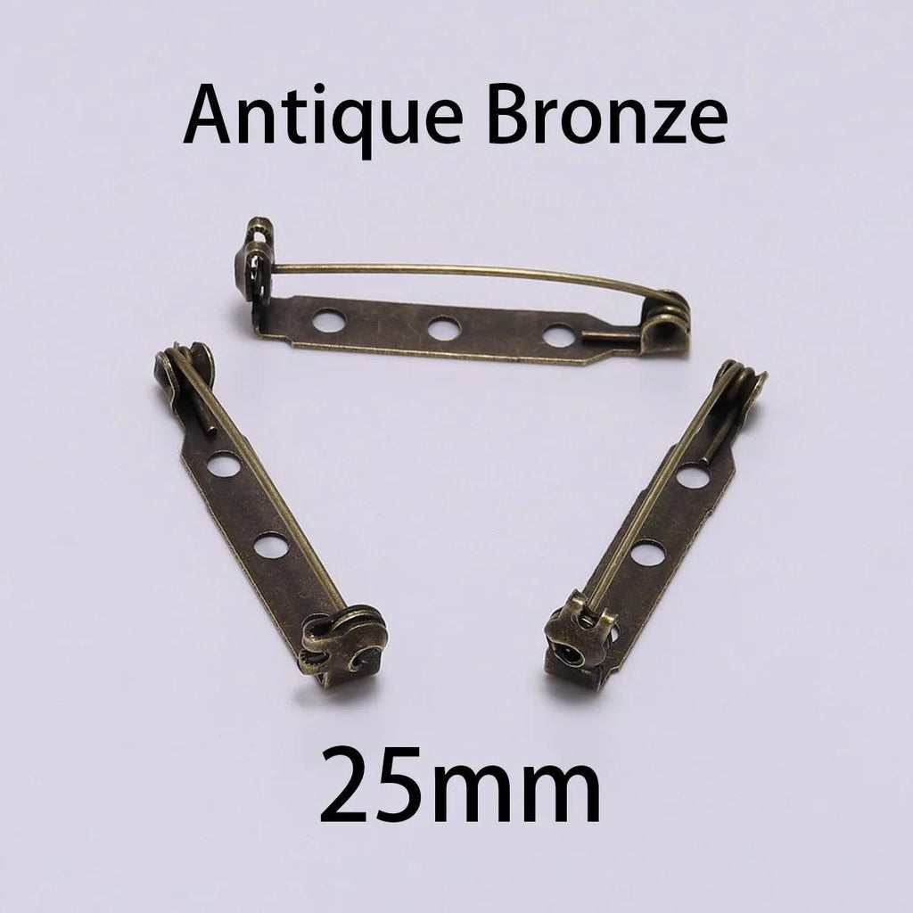 20pcs 20 25 32 38mm Brooch Clip Base Pins Blank Safe Lock Brooch Pin Base Badge Holder For DIY Jewelry Making Findings Supplies