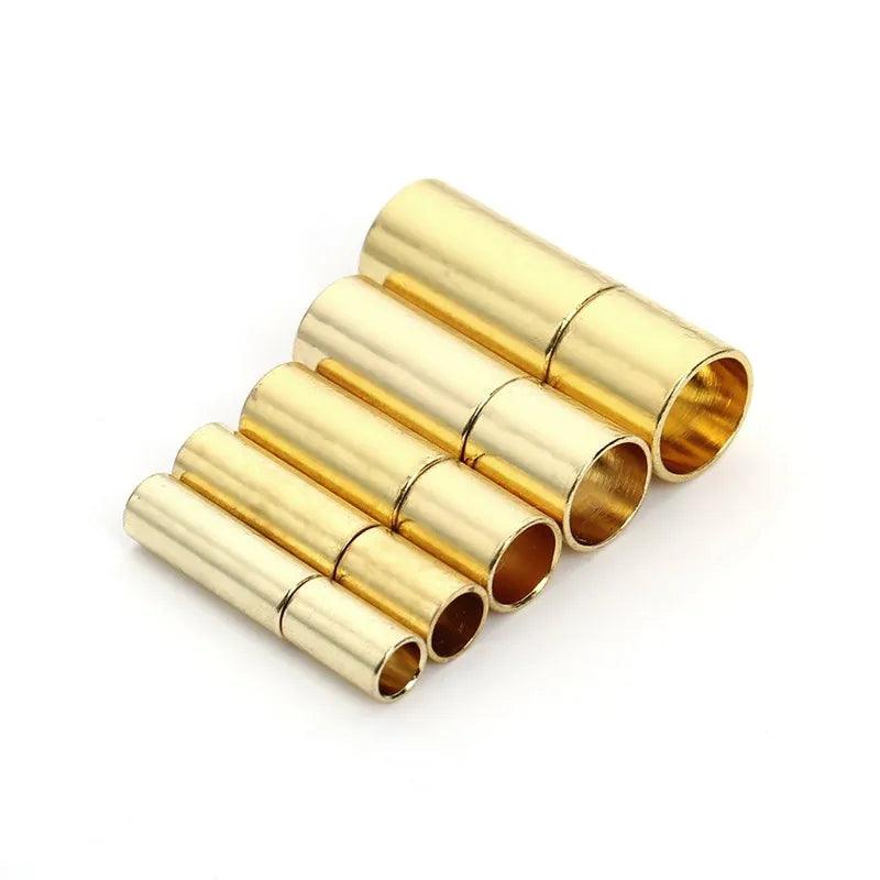 5Set 1.5 2 2.5 3 4 5 6mm Strong Barrel Leather Cord Ends Caps End Clasps Fasteners For DIY Bracelet Jewelry Making Finding HK114