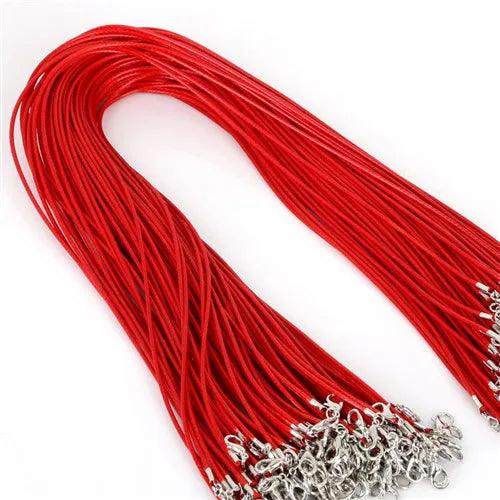 10 Pcs/lot Faux Leather Chains Bracelet Choker Necklace With Lobster Clasp DIY Jewelry Making Findings String Cord 1.5 mm