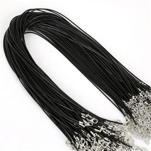 10 Pcs/lot Faux Leather Chains Bracelet Choker Necklace With Lobster Clasp DIY Jewelry Making Findings String Cord 1.5 mm