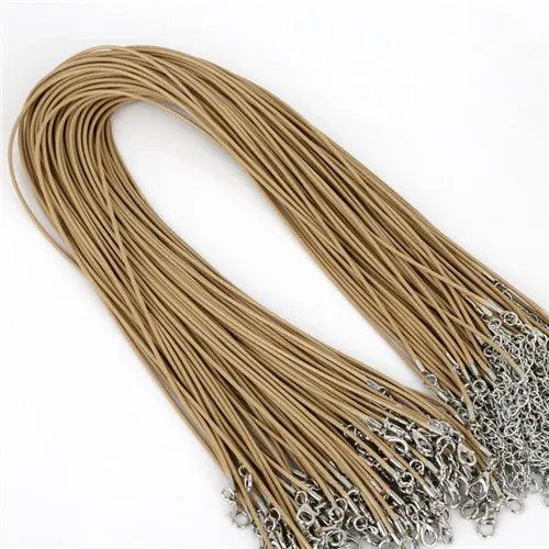 10 Pcs/lot Faux Leather Chains Bracelet Choker Necklace With Lobster Clasp DIY Jewelry Making Findings String Cord 1.5 mm