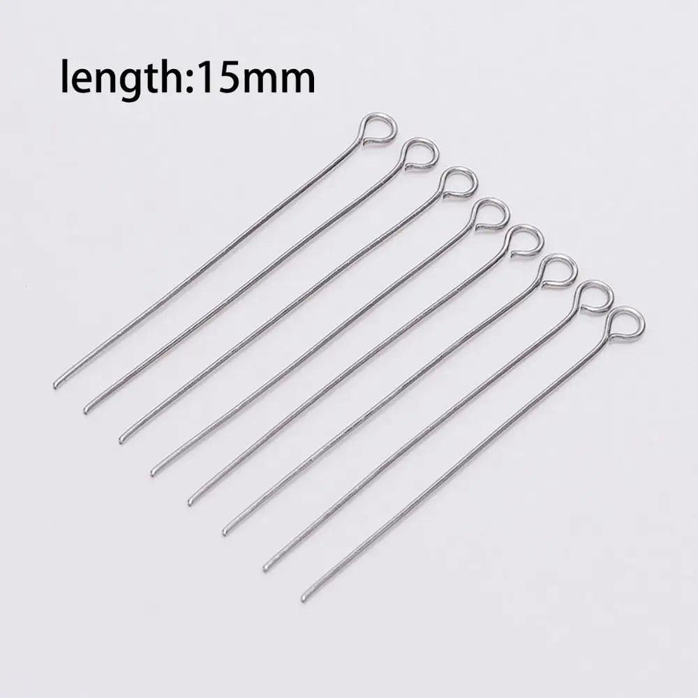 100pcs Stainless steel Eye Head Pins Metal Eye Pins For Jewelry Making Findings Diy Earrings Pendant Jewelry Pins Supplies