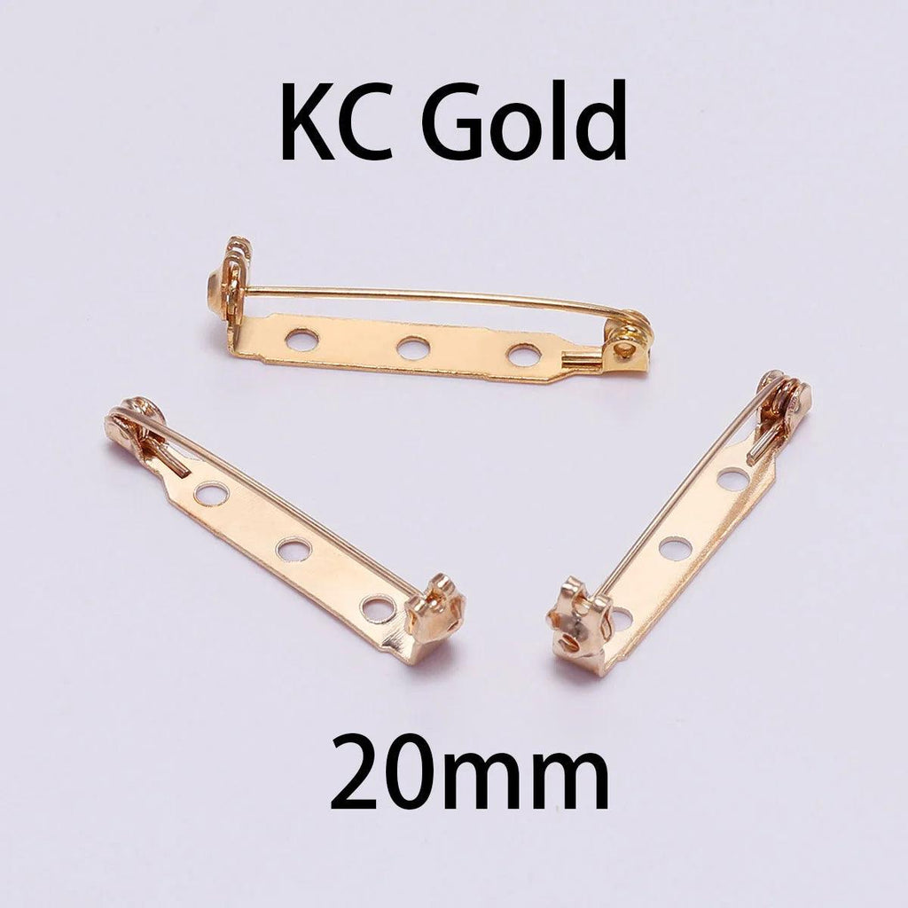 20pcs 20 25 32 38mm Brooch Clip Base Pins Blank Safe Lock Brooch Pin Base Badge Holder For DIY Jewelry Making Findings Supplies