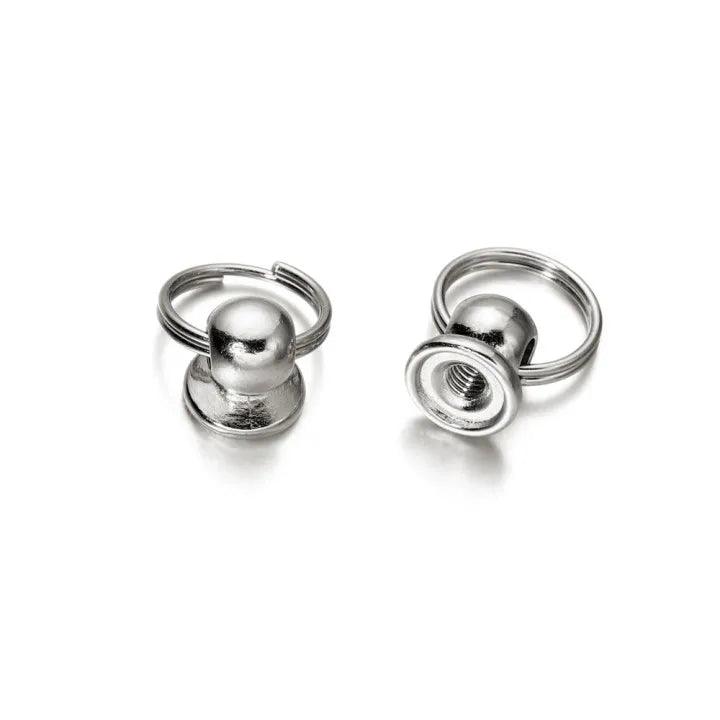 5pcs Metal Ball Post With O Ring Studs Rivets Nail Screwback Round Head Spots Spikes Leather Craft phone case decor Accessories