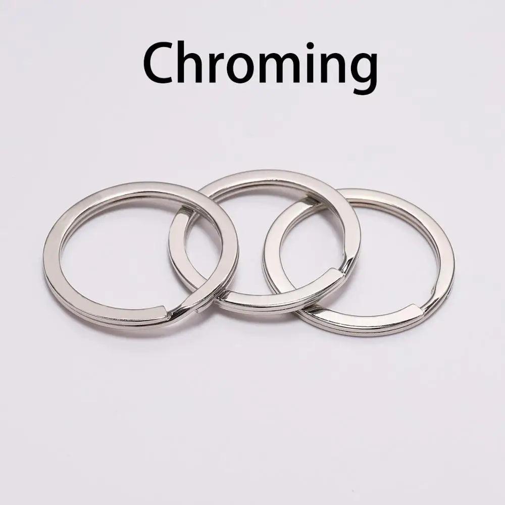 10Pcs/Lot 25 28 30mm Gold Round Key Ring Llaveros Clasp Findings Key Chain Split Ring Plated Key Ring For Jewelry Making