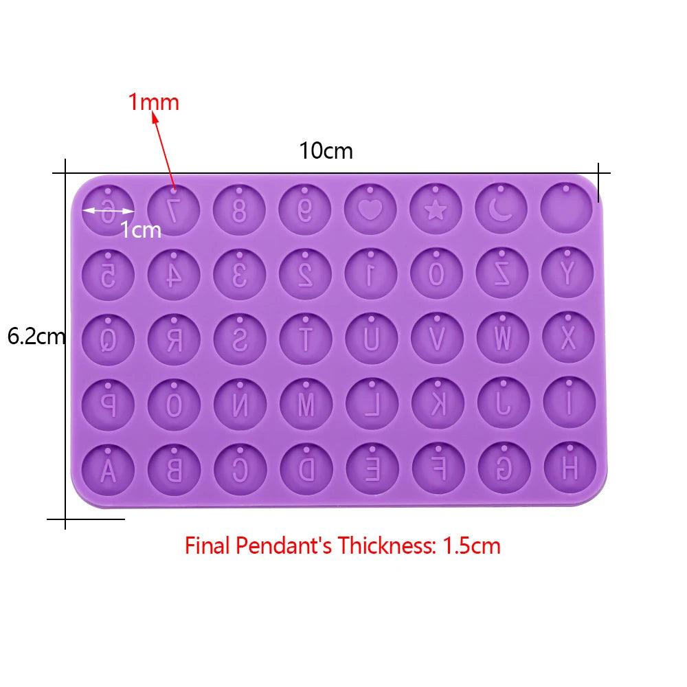 Letter Number Round Discs Silicone Mold Alphabet Bead Pendants For DIY Bracelet Resin Pendant Jewelry Making Accessories