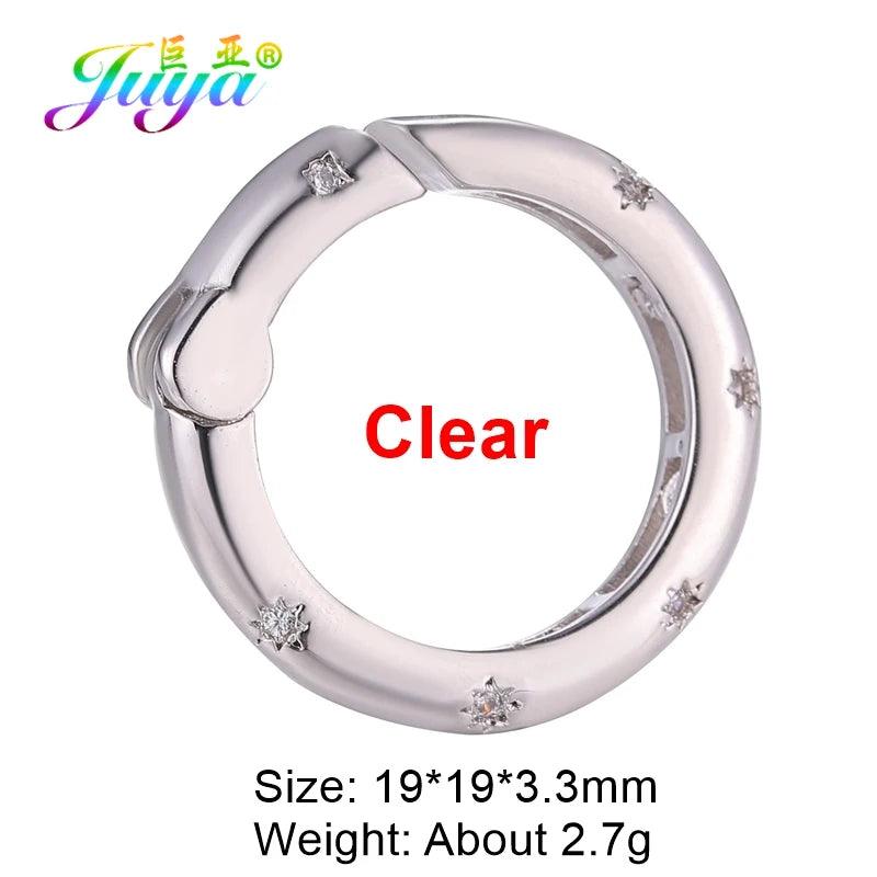 Juya Handmade 18K Real Gold Plated Decoration Screw Locks Carabiner Clasps Accessories For DIY Needlework Pendant Jewelry Making