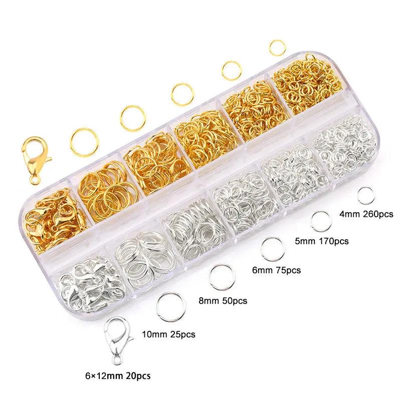 Jewelry Findings Kits With Open Jump Rings Lobster Clasps Hooks Pliers Tweezers for DIY Bracelet Necklace Making Handmade Craft