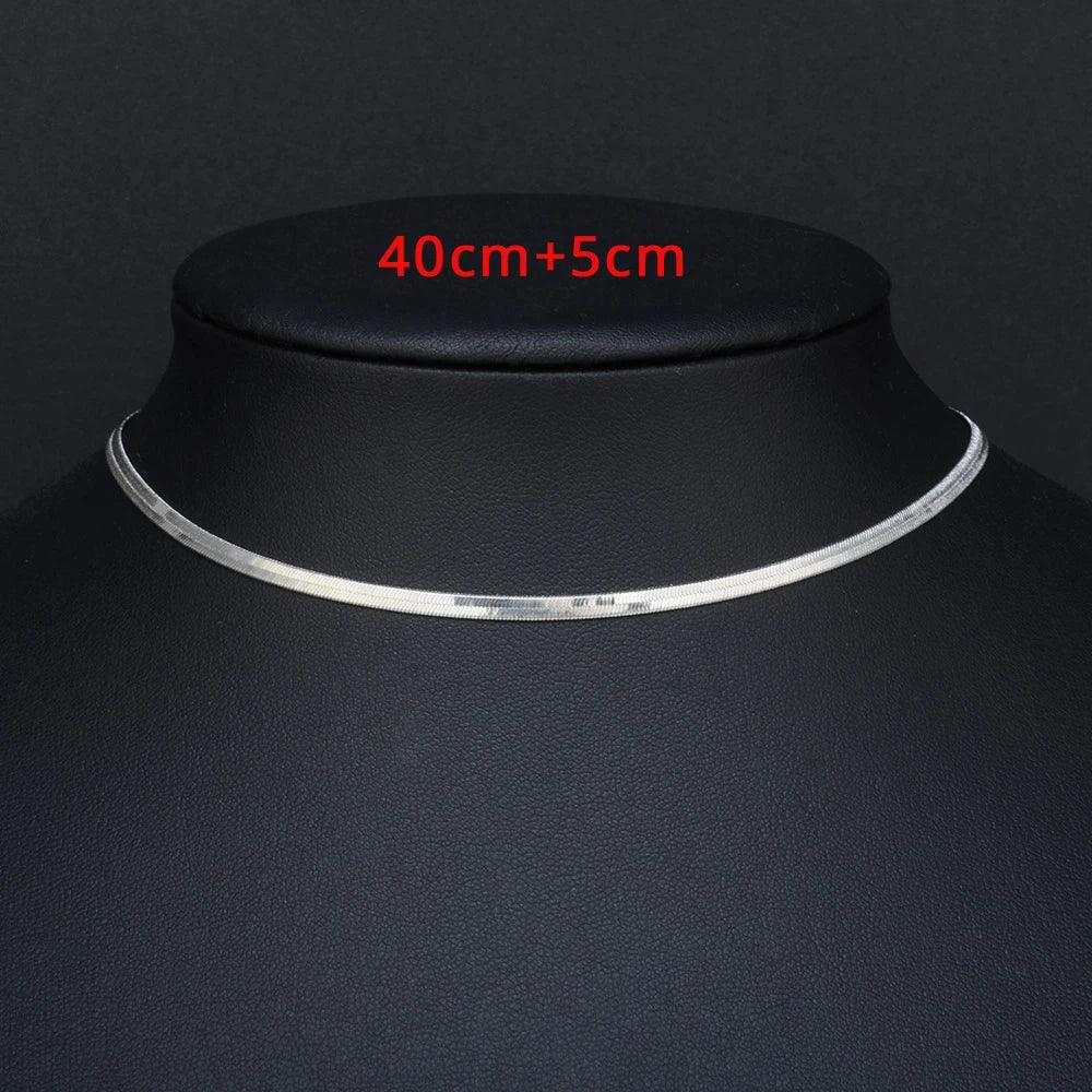 Punk Clavicle Flat Blade Snake Link Choker Necklace Gold Silver Color Stainless Steel Neck Chains For Women Jewelry Chocker 2023