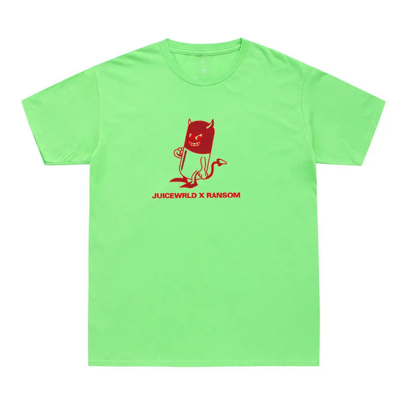 Fashion Juicewrld X Ransom T Shirt Men Women Cotton O-Neck T-Shirt Rapper Hip Hop Tee Shirts Juicewrld Brand Swag Tee Tops