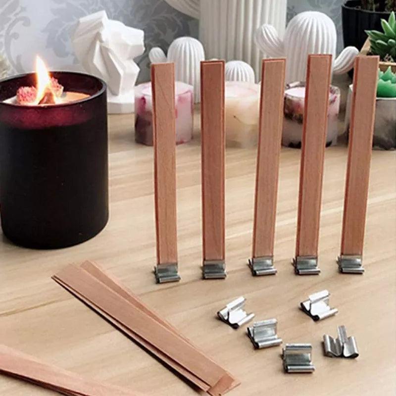 10PCS Diy Wood Wax Wick, Wood Candle Wick, wood candle chip, Wood Wax Wick, candle wick, Cup Wax Wood Wick - Winord