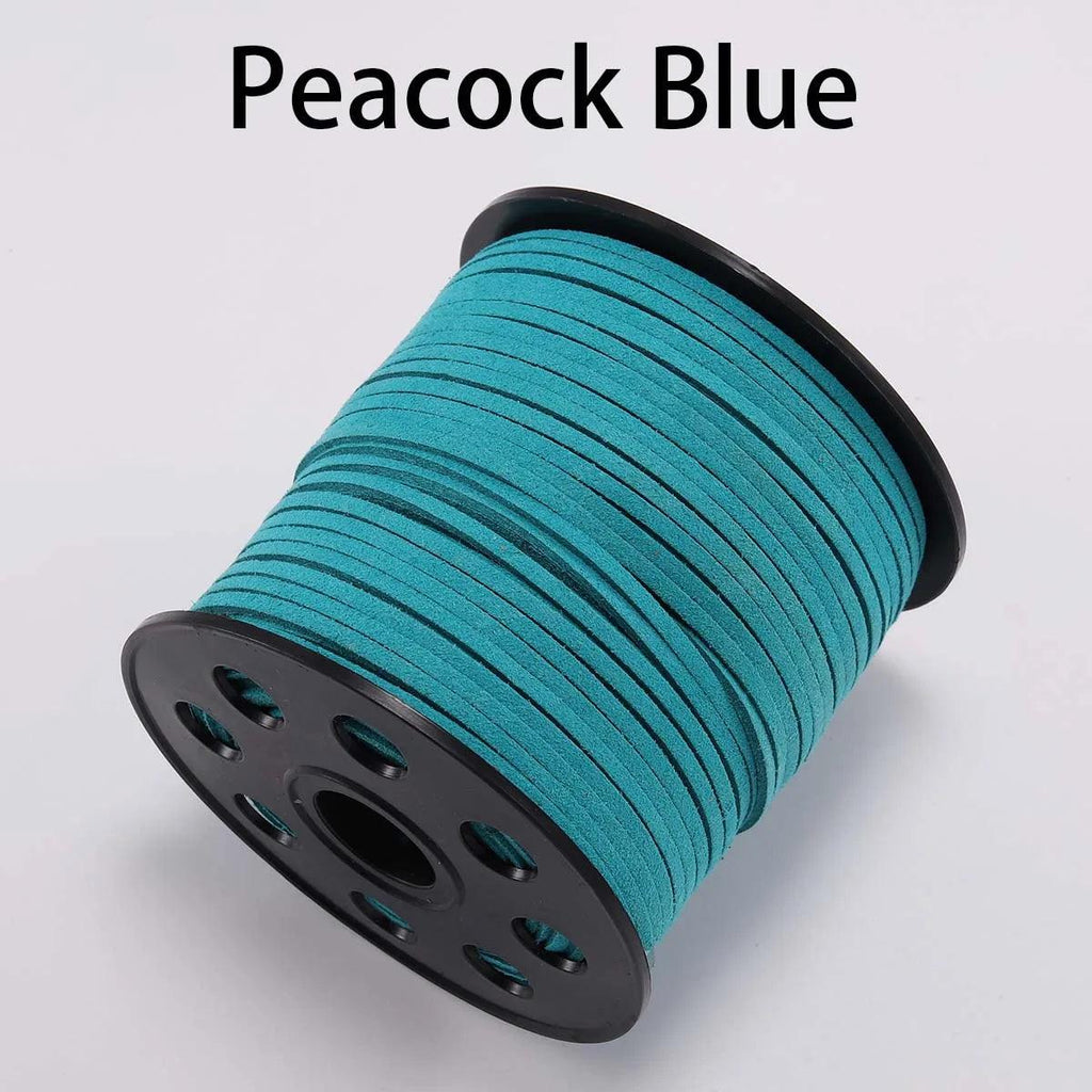 5/10/20m 2.5mm Flat Faux Suede Braided Cord Velvet Leather Rope Handmade Thread String for Jewelry Bracelet Necklace Keychain