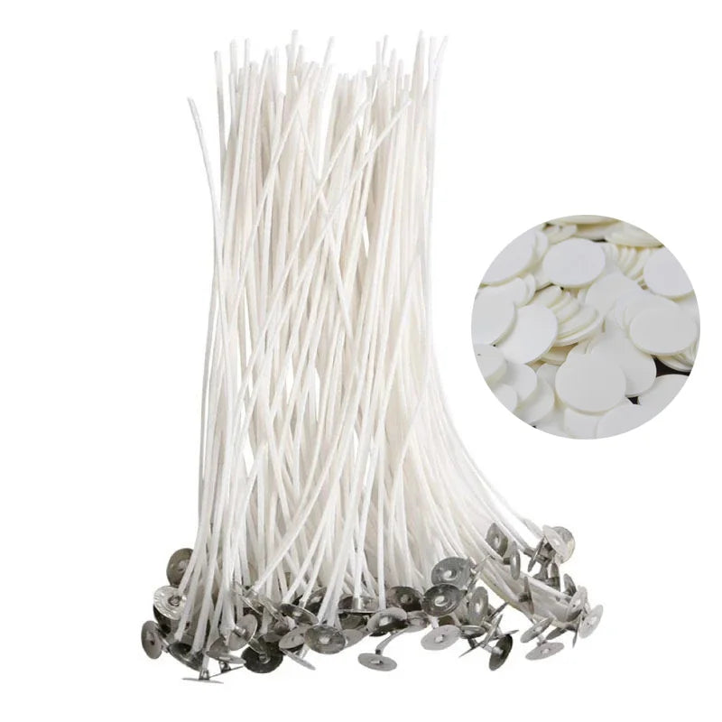 50Pcs Cotton Candle Wicks Smokeless Wax Pure Cotton Core DIY Candle Making Pre-waxed Wicks Party Velas Supplies 2.5/9/15/20cm