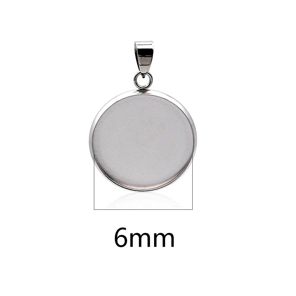 10pcs/lot stainless steel blank Cabochon Base Setting Charms Pendant fit 6 8 10 12 14 16 18 20 25 30mm  jewelry making supplies