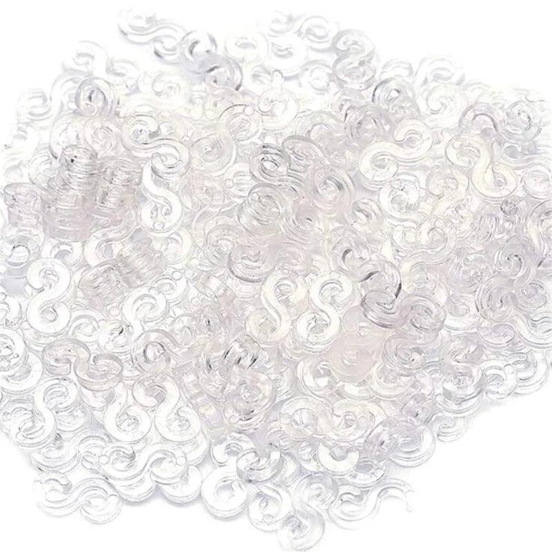 500pcs S Clips Hook Plastic Connectors Refills for DIY Charm Loom Rubber Band Bracelet Jewelry Making Supplies Accessories Gift