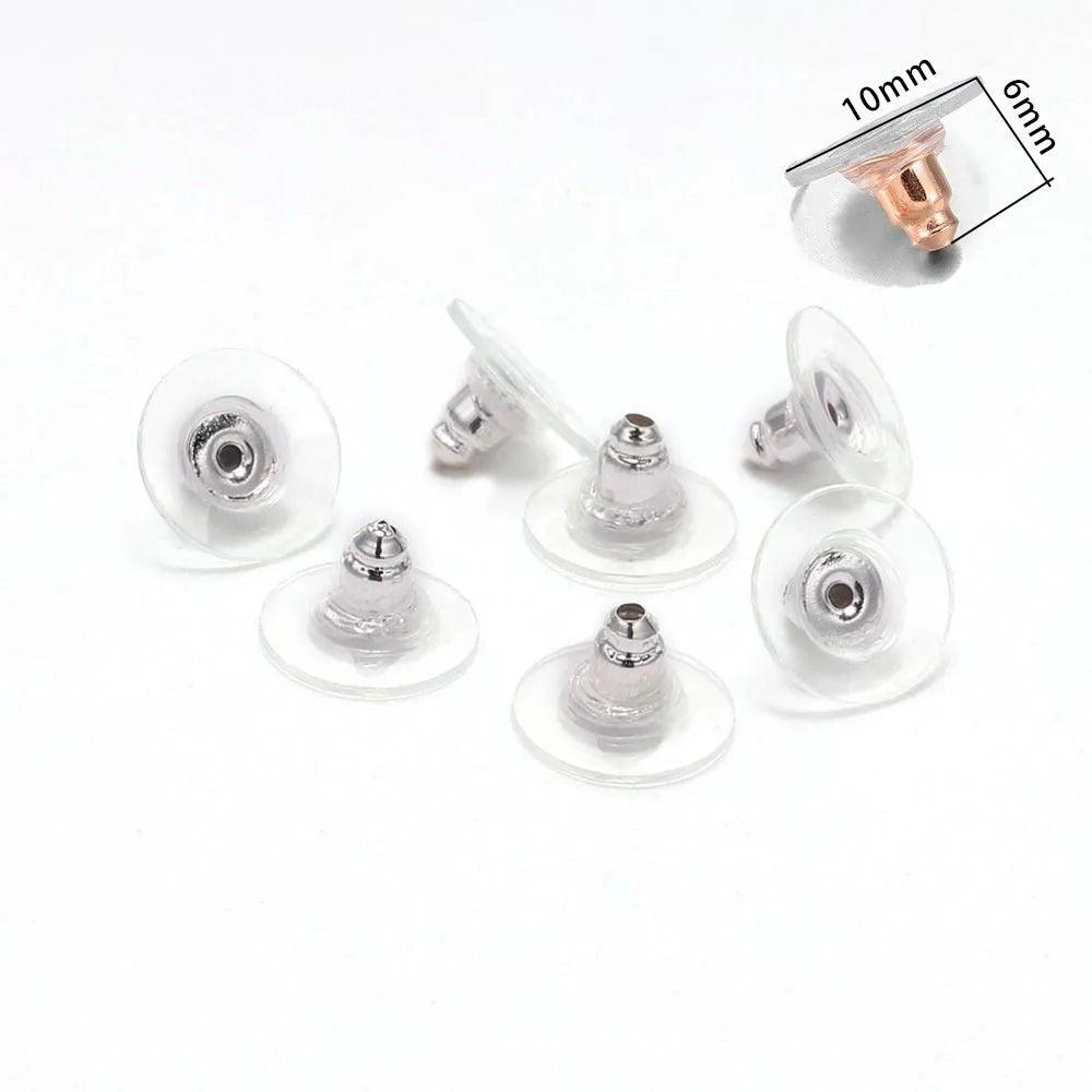 200-1000pcs/Lot Rubber Ear Backs Stopper Earnuts Stud Earring Back Supplies For DIY Jewelry Finding Making Accessories Wholesale
