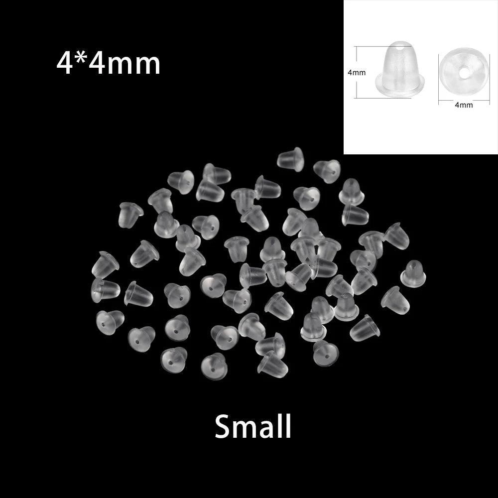 200-1000pcs/Lot Rubber Ear Backs Stopper Earnuts Stud Earring Back Supplies For DIY Jewelry Finding Making Accessories Wholesale