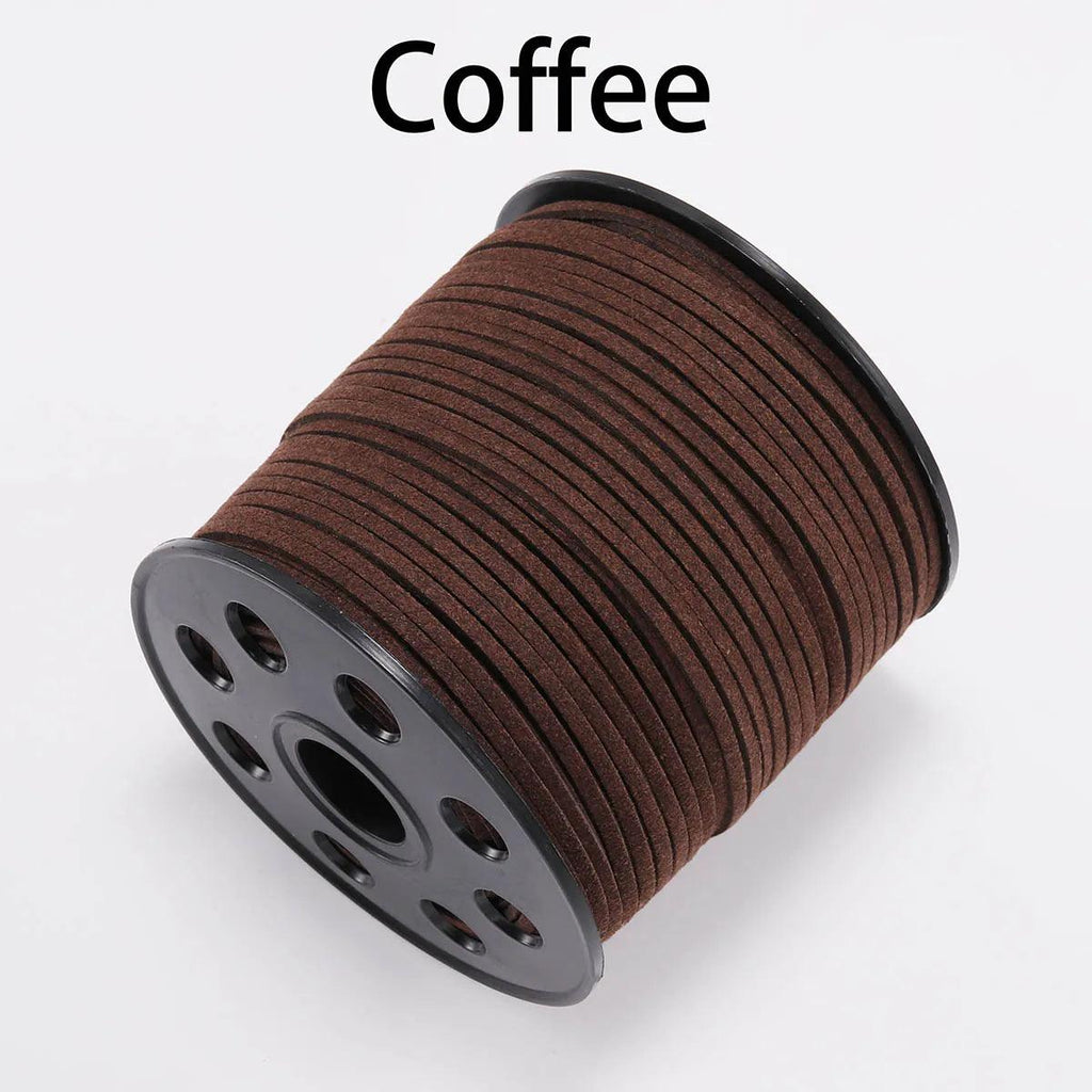 5/10/20m 2.5mm Flat Faux Suede Braided Cord Velvet Leather Rope Handmade Thread String for Jewelry Bracelet Necklace Keychain