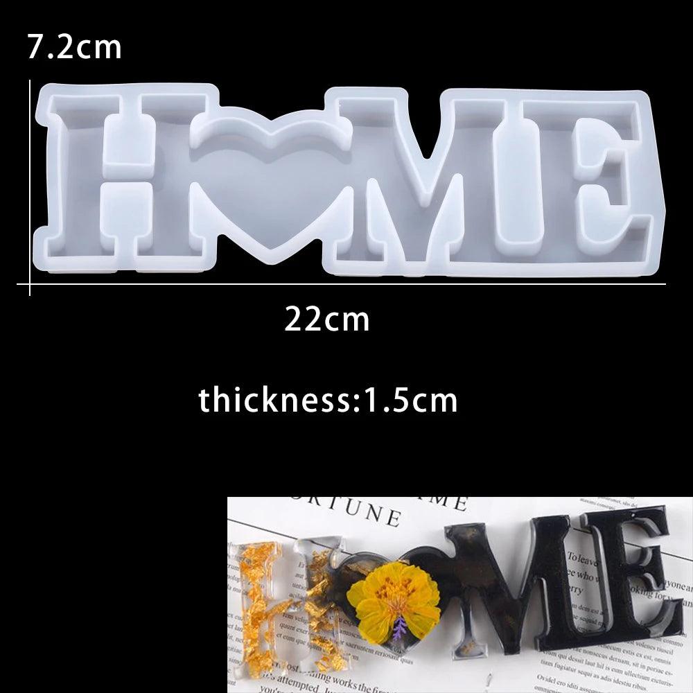 6 Style Silicone Mold English Letters Epoxy Resin Mould For DIY Resin Crafts Casting Molds Home Decoration Jewelry Making Tool