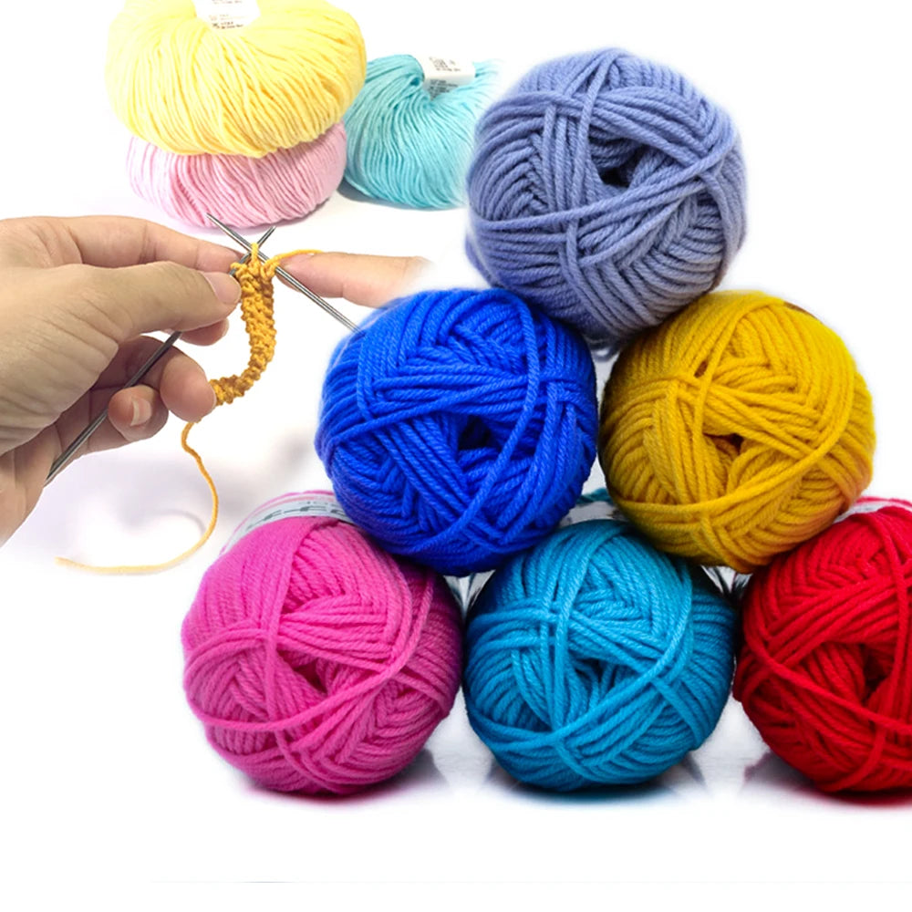 25g Per Ball Soft Cotton Knitting Wool Yarn Crochet Thread Baby Scarf Knitting Colorful Craft Handmade Yarn for DIY Sweater