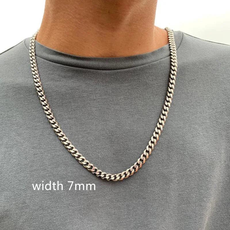 Rope Cuban Chain Necklace Men Fashion Temperament Stainless Steel Choker Link Chain Necklace For Men Jewelry Gift