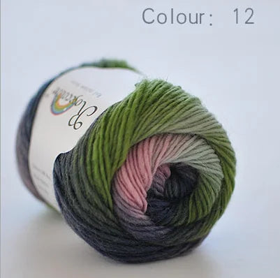 100 Percent Wool Yarn Rainbow Color for Hand Knitting and Crochet Plush Thickness DIY Soft Scarf Shawl and Sweater