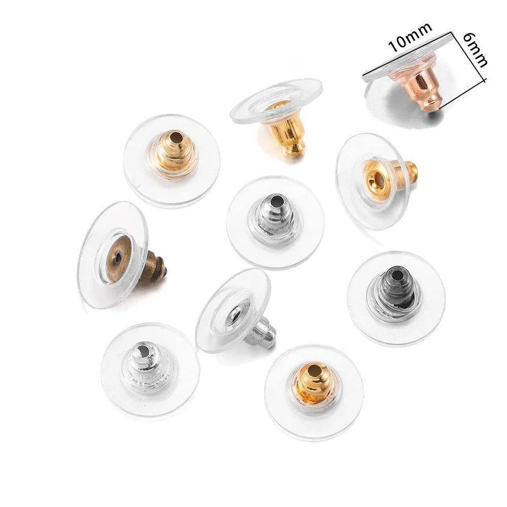 200-1000pcs/Lot Rubber Ear Backs Stopper Earnuts Stud Earring Back Supplies For DIY Jewelry Finding Making Accessories Wholesale