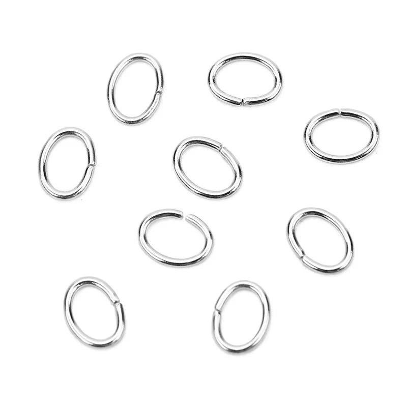 100pcs Oval Strong Stainless Steel Split Jump Rings 3*4/4*6/6*8m Necklace Connectors For Diy Jewelry Making Bracelet Accessories