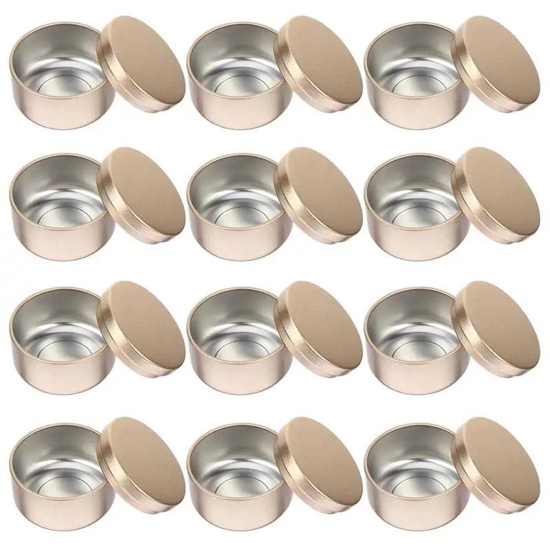 12PCS Tin Travel Tins Round Metal Tins Containers Jars Small Jar Solid Aromatherapy Sealed Metal Jar - Winord
