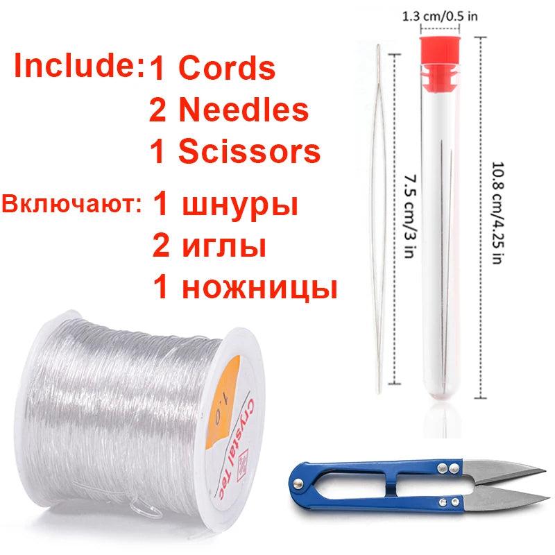 Plastic Crystal DIY Beading Stretch Cords Elastic Line With Beading Needles Scissors Wire String jeweleri thread String Thread