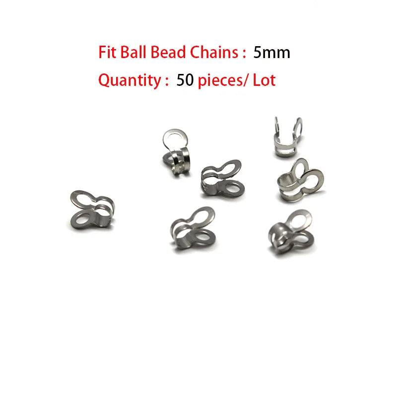 1.5 2.4 10 mm Stainless Steel Ball Bead Chains & Connector Bulk Chains for Jewelry Making Fit DIY Necklace Keychain Accessories