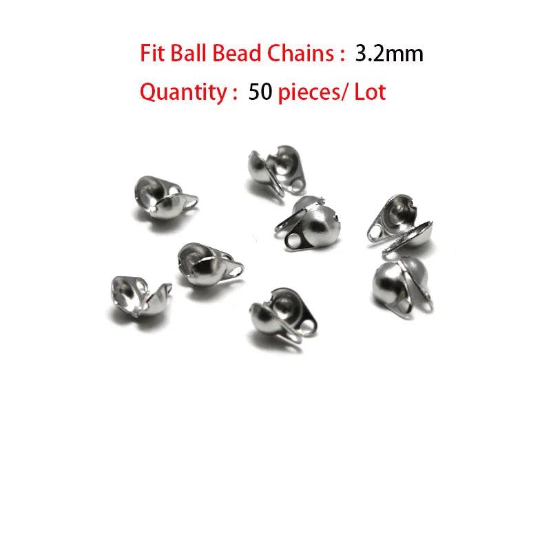 1.5 2.4 10 mm Stainless Steel Ball Bead Chains & Connector Bulk Chains for Jewelry Making Fit DIY Necklace Keychain Accessories