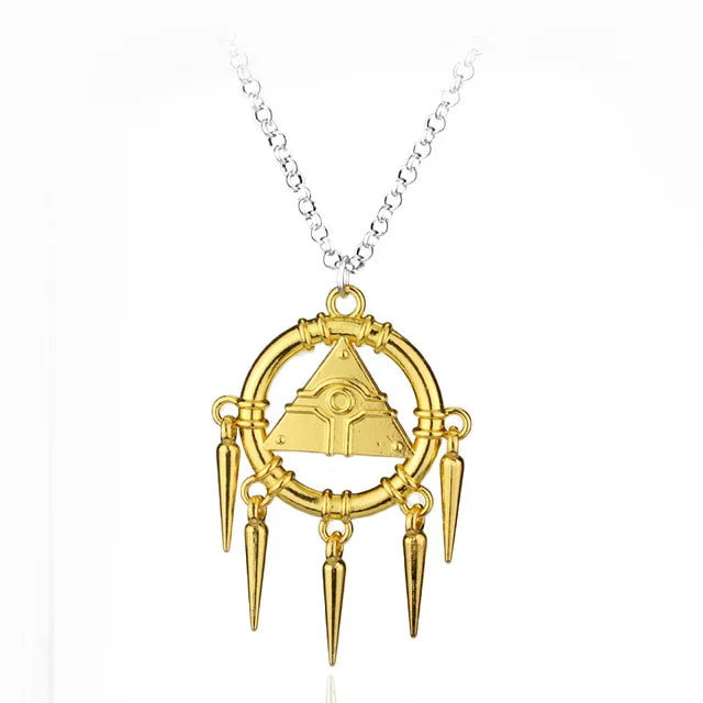 Anime Yu-Gi-Oh Keychain Necklace Yugi Muto Millenium Puzzle Millennium Wheel Wisdom Pendant for Women Men Car Necklace Jewelry