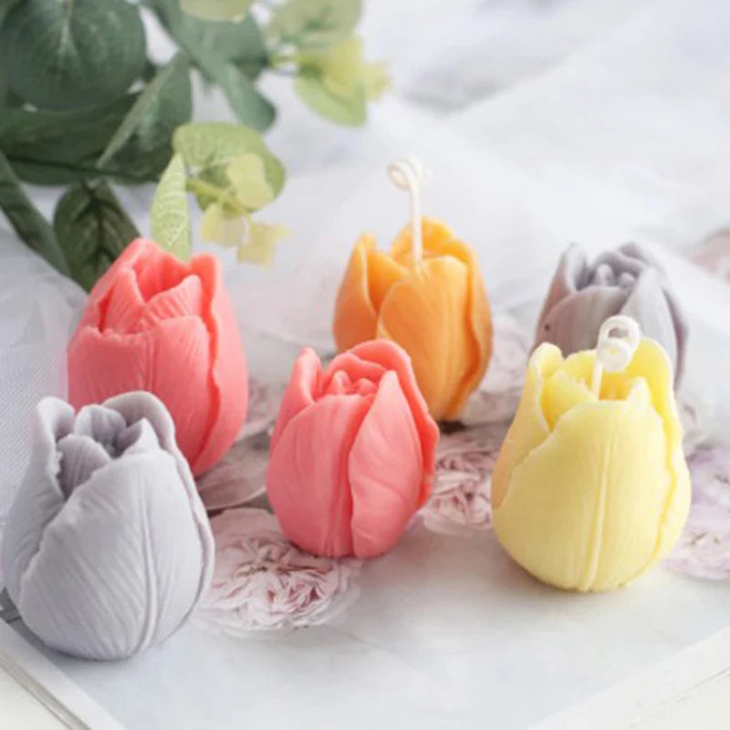 3D Flower Mold Silicone Form For Candle Mould Aromatherapy Candle Silicone Molds DIY Gypsum Clay Craft Home Decoration