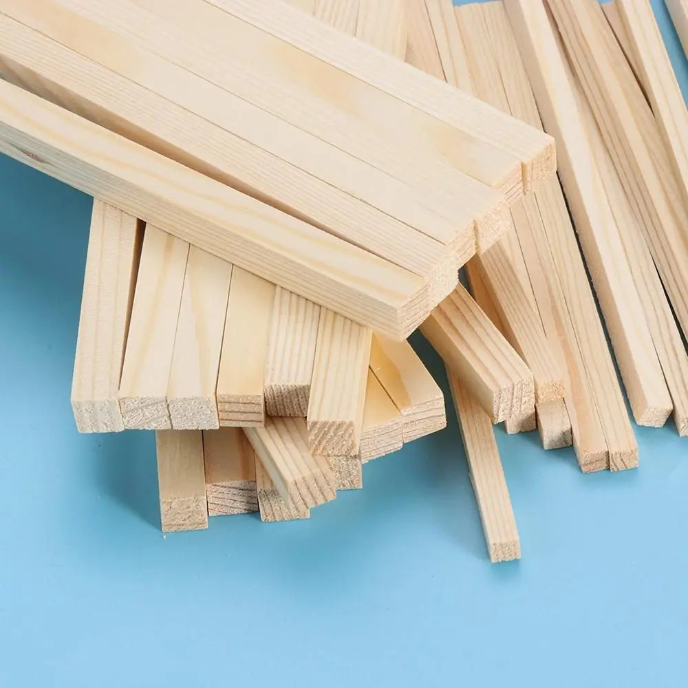 10PCS 150mm Pine Square Wooden Rods Sticks Premium Durable Wooden Dowel for DIY Crafts Building Model Woodworking