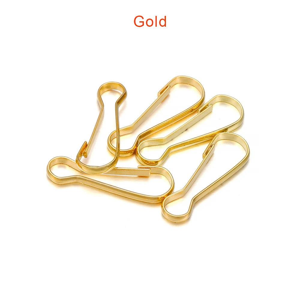 100Pcs/Lot Lanyard Snap Clip Hooks Metal Spring Gourd Purse Buckle Connector For DIY Keychain Zipper Pull ID Card Findings