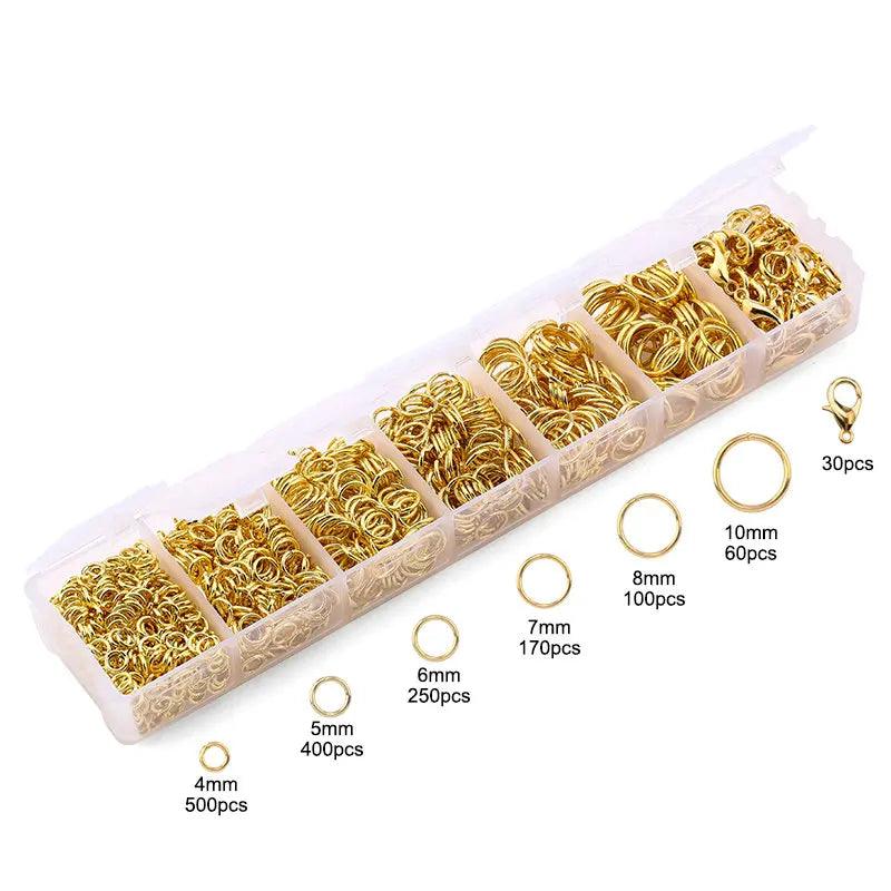 Jewelry Findings Kits With Open Jump Rings Lobster Clasps Hooks Pliers Tweezers for DIY Bracelet Necklace Making Handmade Craft