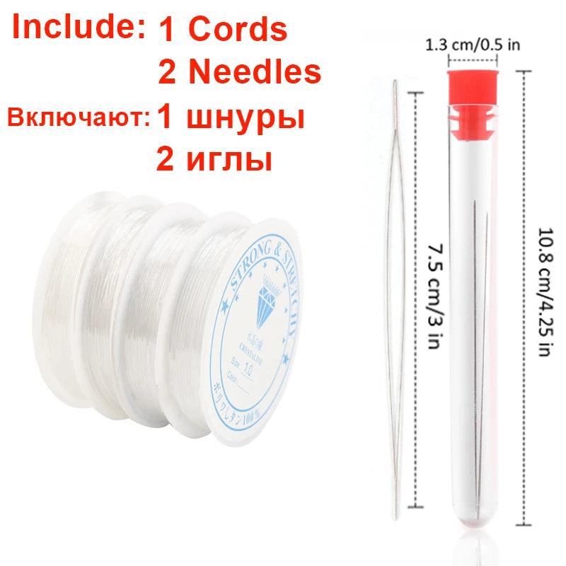 Plastic Crystal DIY Beading Stretch Cords Elastic Line With Beading Needles Scissors Wire String jeweleri thread String Thread