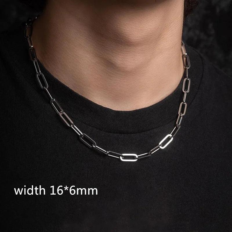 Rope Cuban Chain Necklace Men Fashion Temperament Stainless Steel Choker Link Chain Necklace For Men Jewelry Gift