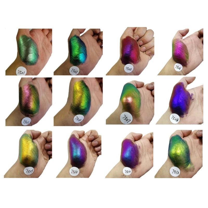 Color Shifting Shiny Changing Powder Super Flash Glitter Metallic Paint Dry Pigment for Epoxy Resin Craft DIY Jewelry Making - Winord