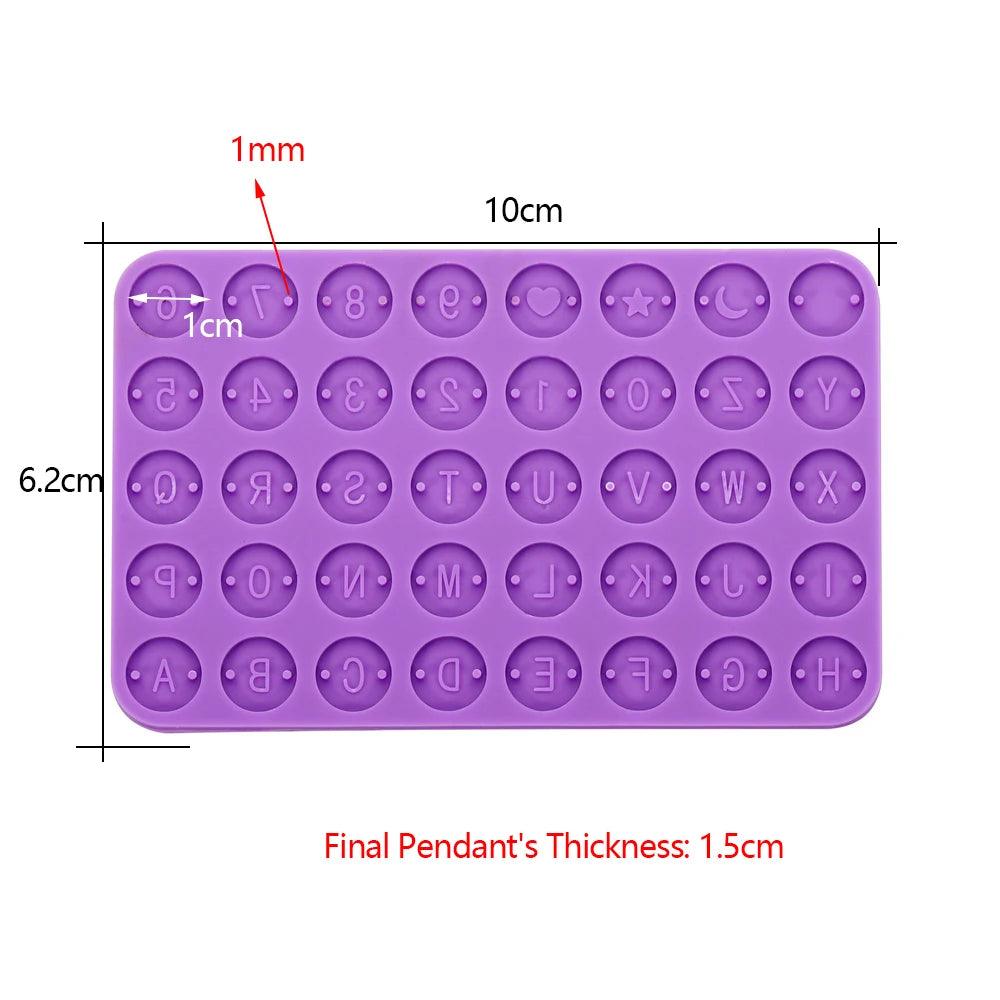 Letter Number Round Discs Silicone Mold Alphabet Bead Pendants For DIY Bracelet Resin Pendant Jewelry Making Accessories