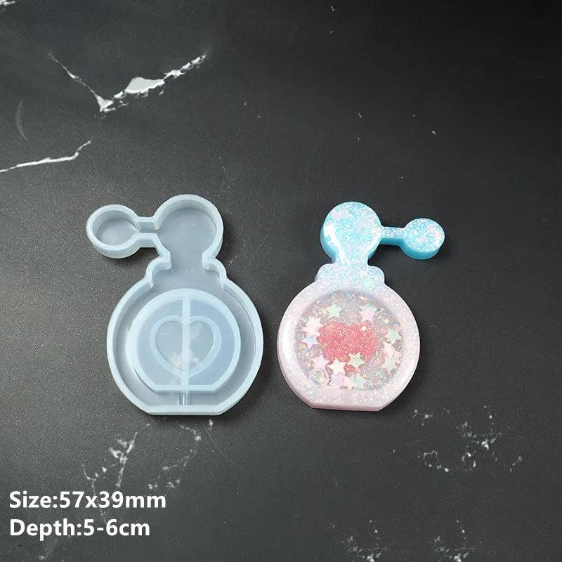 Hot Shaker Silicone Molds Epoxy Resin Bear Star Popsicle Shaker mold Key Chain Charms Shiny Mold DIY Jewelry Craft Tool